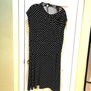Folter Black with White Polka Dots Dress, Sz. 2X, EUC